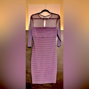 NWOT Adriana Papell Formal Pleated Silk Dress in Eggplant❣️👠